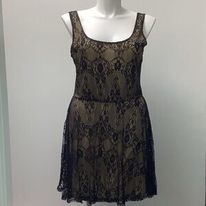 Metaphor black lace midi dress size XL